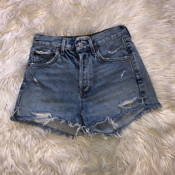Agolde Pants - Agolde Distressed Denim Shorts